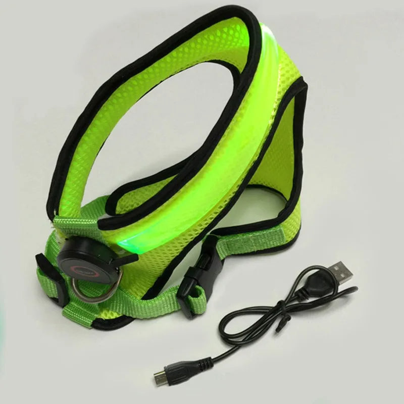 LED-Reflekterande Hundsele – USB-Uppladdningsbar Säkerhetssele för Hundar