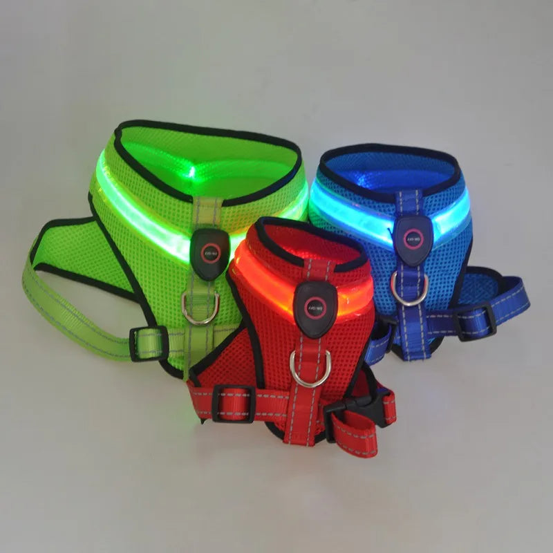 LED-Reflekterande Hundsele – USB-Uppladdningsbar Säkerhetssele för Hundar