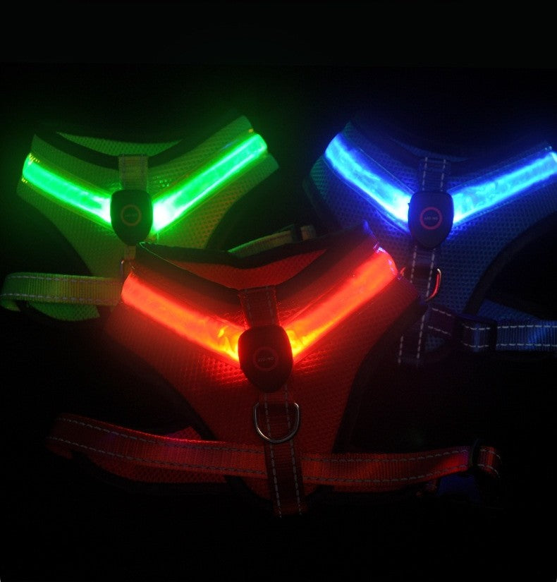 LED-Reflekterande Hundsele – USB-Uppladdningsbar Säkerhetssele för Hundar